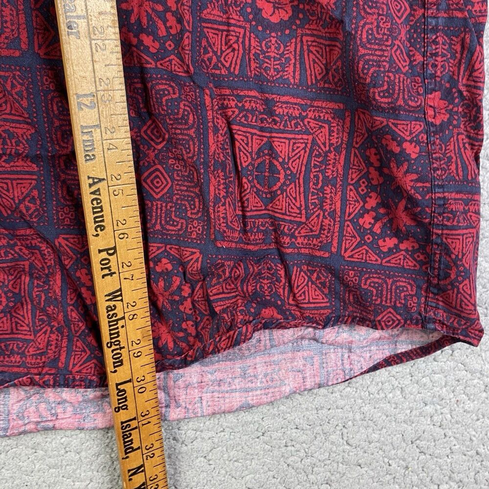 Trader Bay Mens Button Xl Red Floral Tiki Hawaiia… - image 6